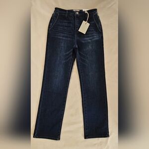 NWT Womens KanCanUSA Jeans. High Rise Fleece Straight Size 01/24